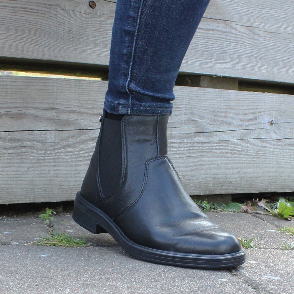 Minfot Bou Chelsea boots med zip Stretch Skinn Svart