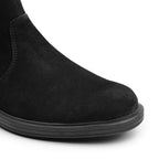 Minfot Bou Chelsea boots med zip Stretch Nubuck Svart Leopard