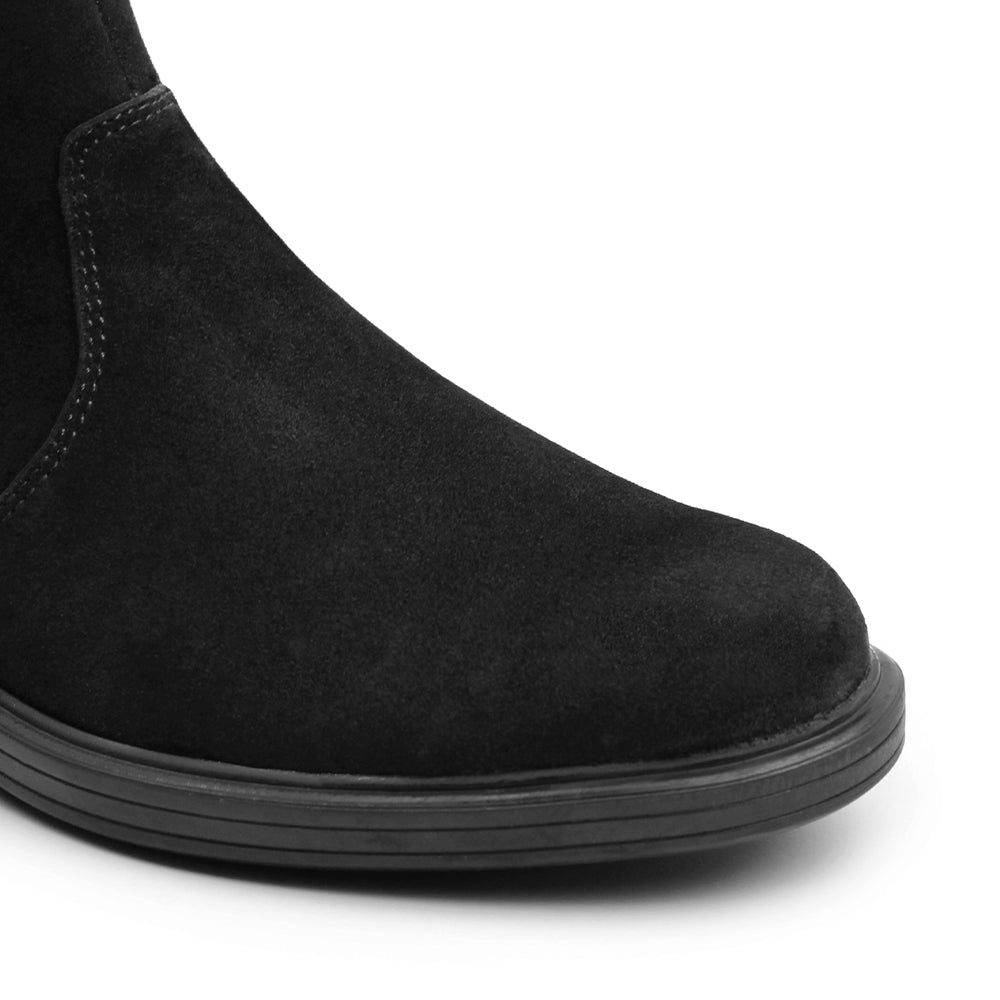Minfot Bou Chelsea boots med zip Stretch Nubuck Svart Leopard