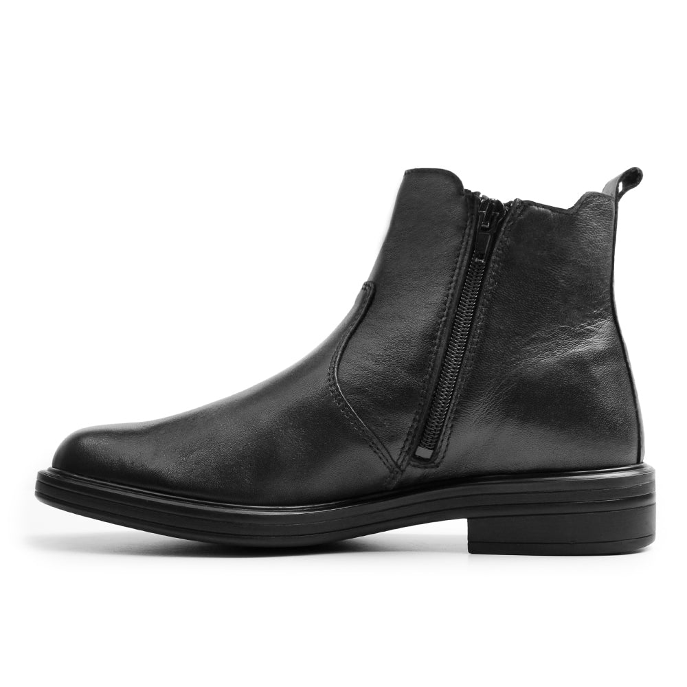 Minfot Bou Chelsea boots med zip Stretch Skinn Svart