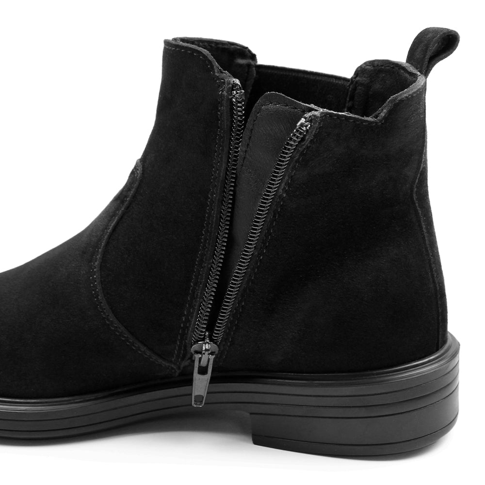 Minfot Bou Chelsea boots med zip Stretch Nubuck Svart Leopard