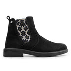 Minfot Bou Chelsea boots med zip Stretch Nubuck Svart Leopard