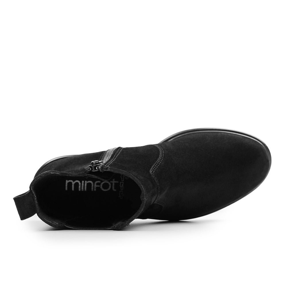 Minfot Bou Chelsea boots med zip Stretch Nubuck Svart Leopard