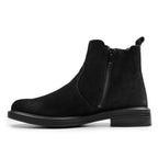 Minfot Bou Chelsea boots med zip Stretch Nubuck Svart Leopard