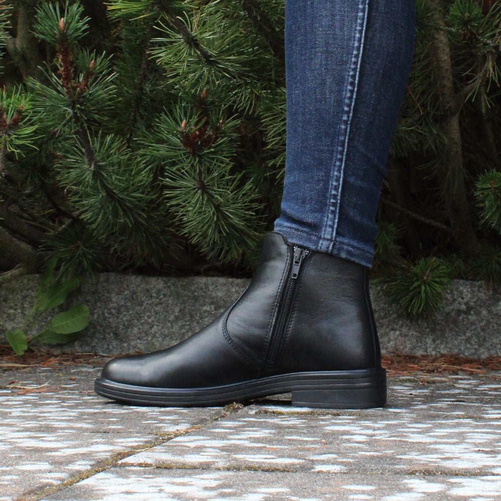 Minfot Bou Chelsea boots med zip Stretch Skinn Svart