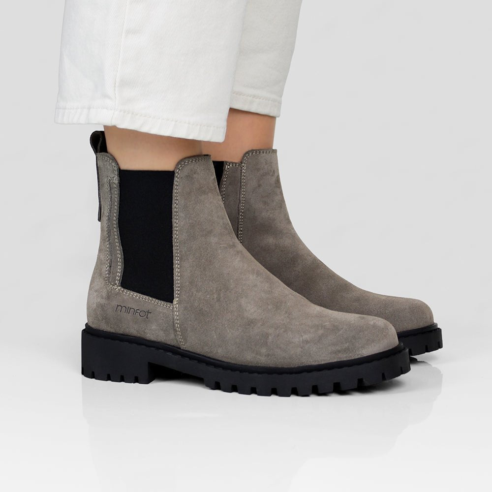 Minfot Ribe Chelsea boots Zip Semsket skinn Taupe