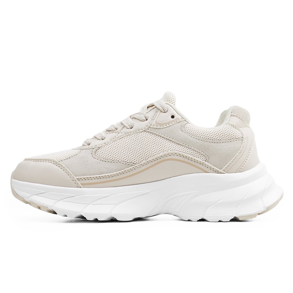 Minfot Joy Sneakers Dame Mesh Semsket skinn Sand