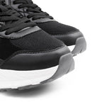 Minfot Joy Sneakers Dame Mesh Semsket skinn Svart Hvit