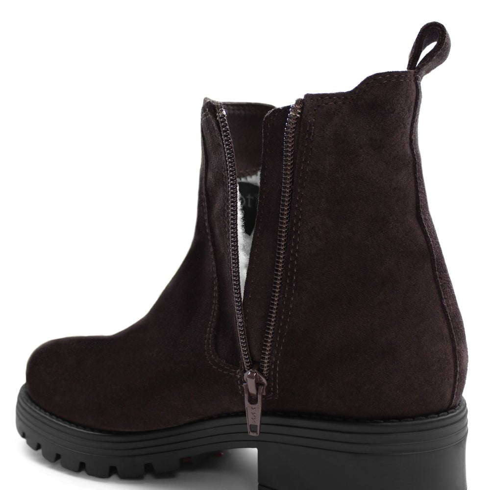 Minfot Cityspike Chelsea Piggsko Zip Semsket skinn Brun