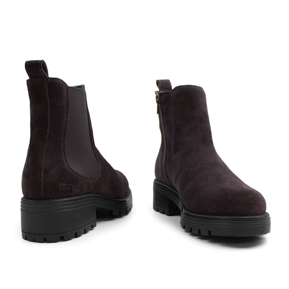 Minfot Cityspike Chelsea Piggsko Zip Semsket skinn Brun