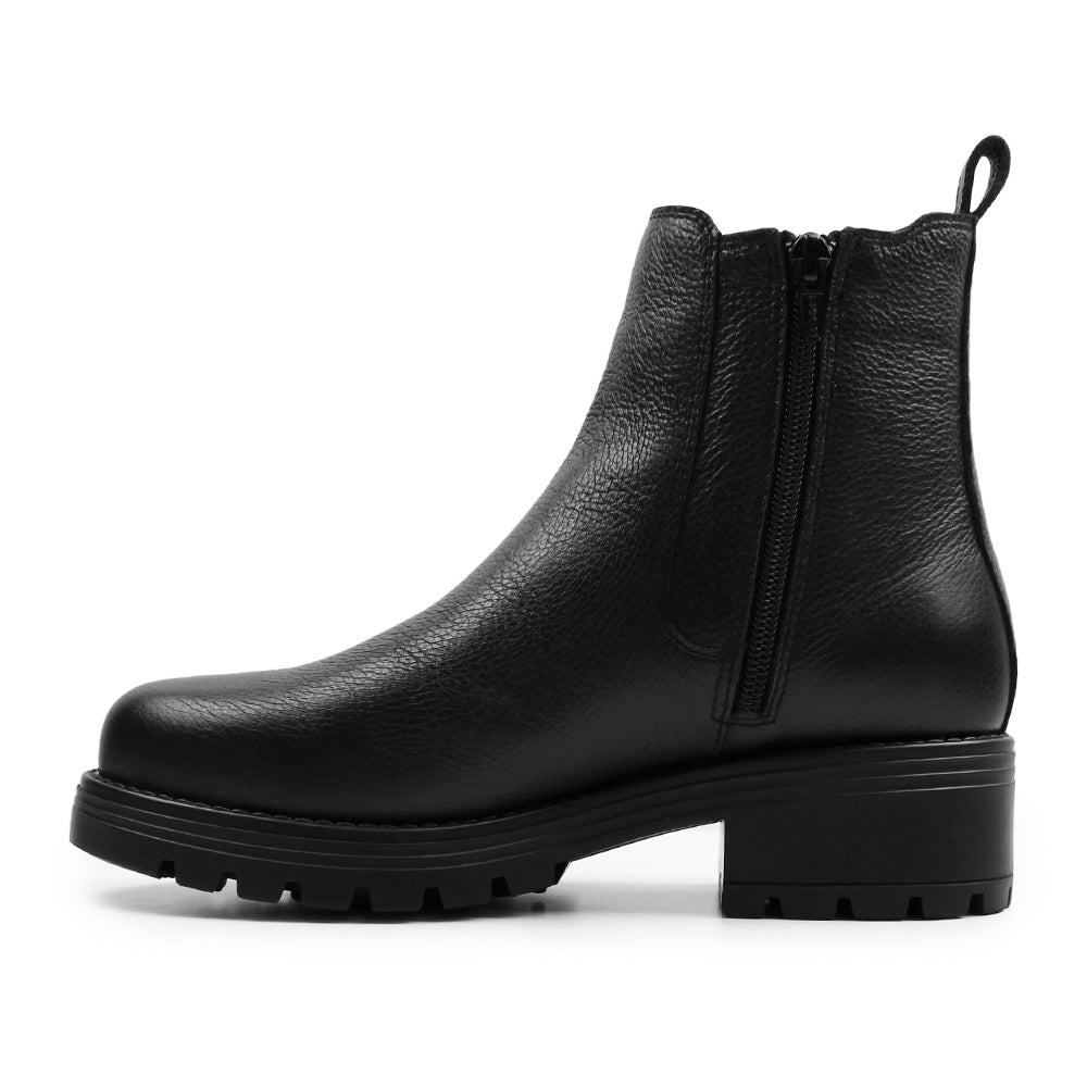 Minfot Cityspike Chelsea Piggsko Zip Skinn Svart