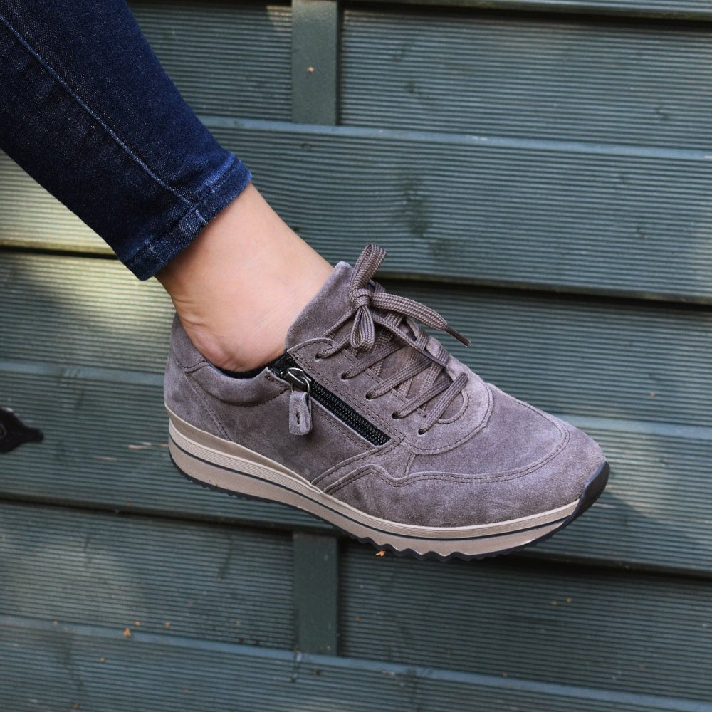 Minfot Cloe Sneaker Glidelås Semsket skinn Taupe