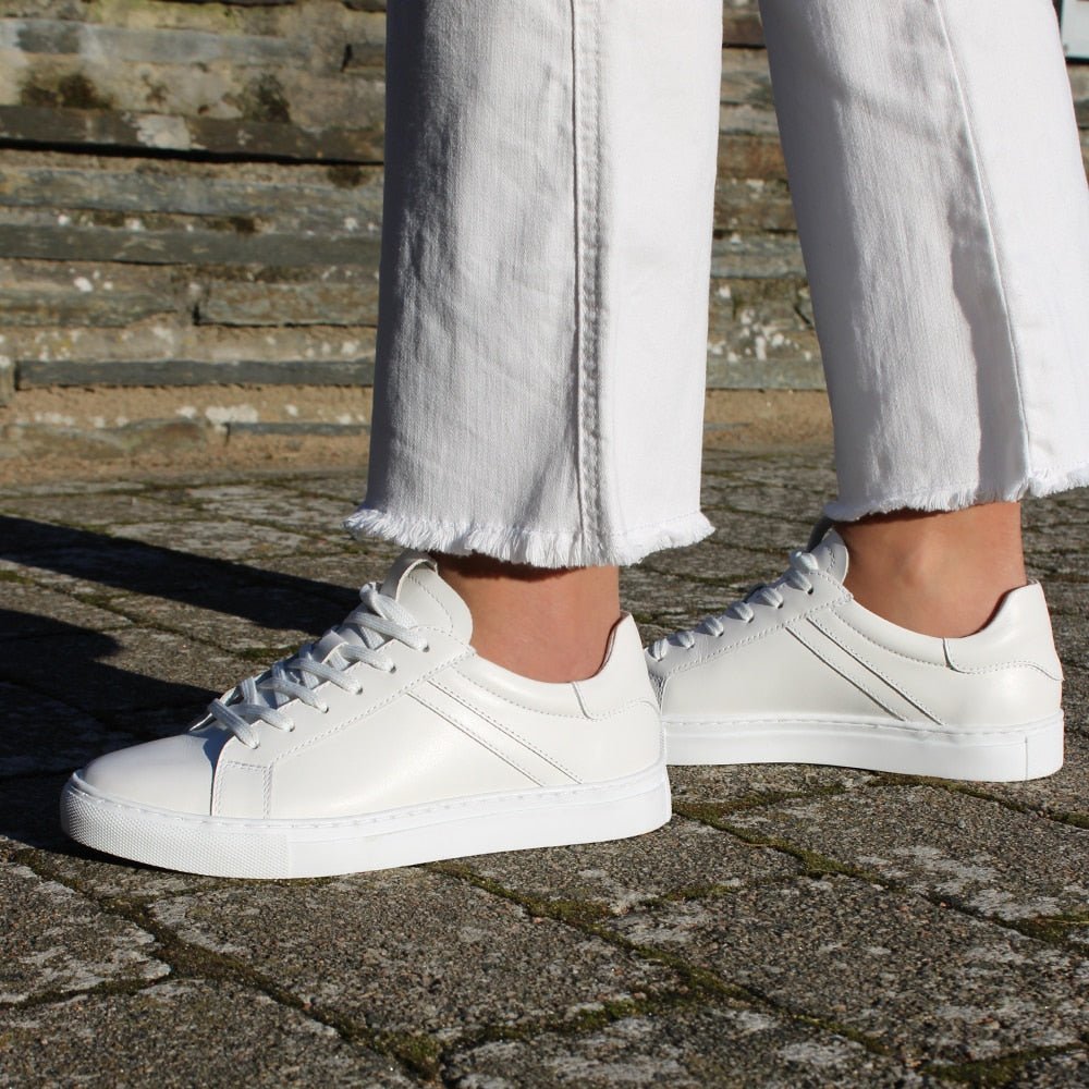 Minfot Comfort Sneakers Dame Skinn Hvit