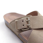 Minfot Cross Sandaler Dame Semsket skinn Sand