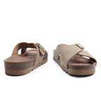 Minfot Cross Sandaler Dame Semsket skinn Sand