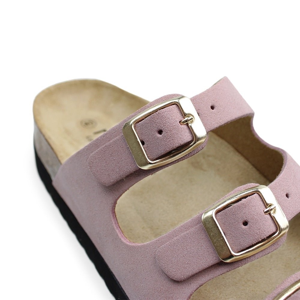 Minfot Sandal Myk Bio Lysrosa Semsket skinn