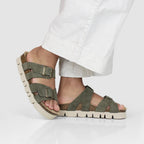 Minfot Upstep Lill Sandaler Dame Semsket Skinn Grønn