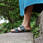 Minfot Softstep Sandaler Dame Biosandal 2-remmer Tropical Glow Svart
