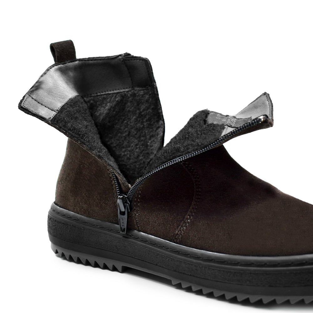 Minfot Piggsko Idre Semsket skinn Ull Mørkebrun