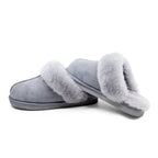 Minfot Saueskinntøfler Slip-on Duved med såle Grå