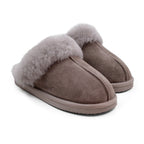 Minfot Saueskinnstøfler Slip-on Duved med såle Stone