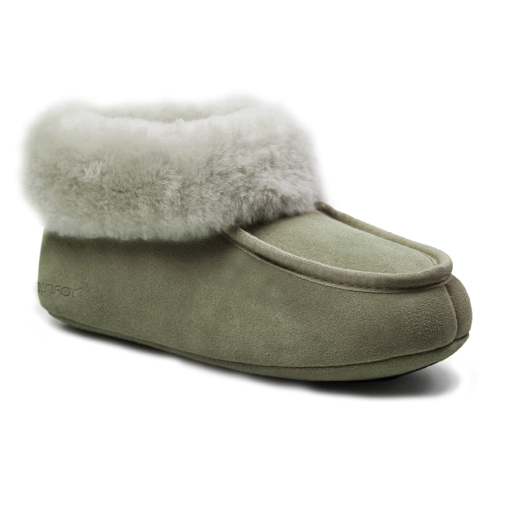 Minfot Saueskinntøfler Hemse Med Såle Olive