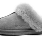 Minfot Saueskinntøfler Slip-on Duved med såle Lysgrå