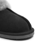 Minfot Saueskinntøfler Slip-on Duved med såle Svart