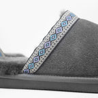 Minfot Saueskintøfler Slip-on Myre med såle Grå