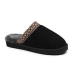 Minfot Saueskintøfler Slip-on Myre med såle Svart