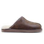 Minfot Saueskinntøfler Slip-on Orust med såle Waxed Stone