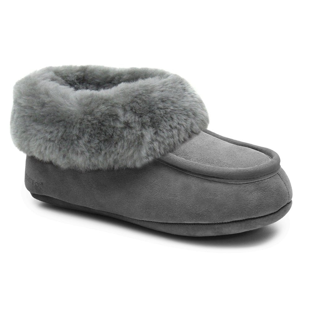 Minfot Saueskinnstøfler Sunne Grafit Grå Semsket skinn