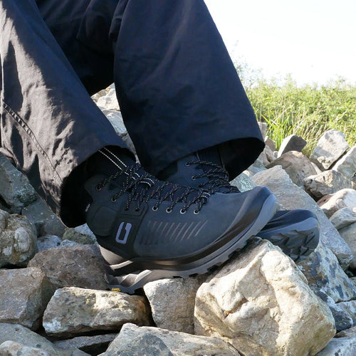 Minfot Granit Mid Støvler Unisex Vannavvisende TEX Nubuck Svart