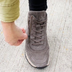 Minfot Luna Høy Sneaker Dame Semsket skinn Taupe
