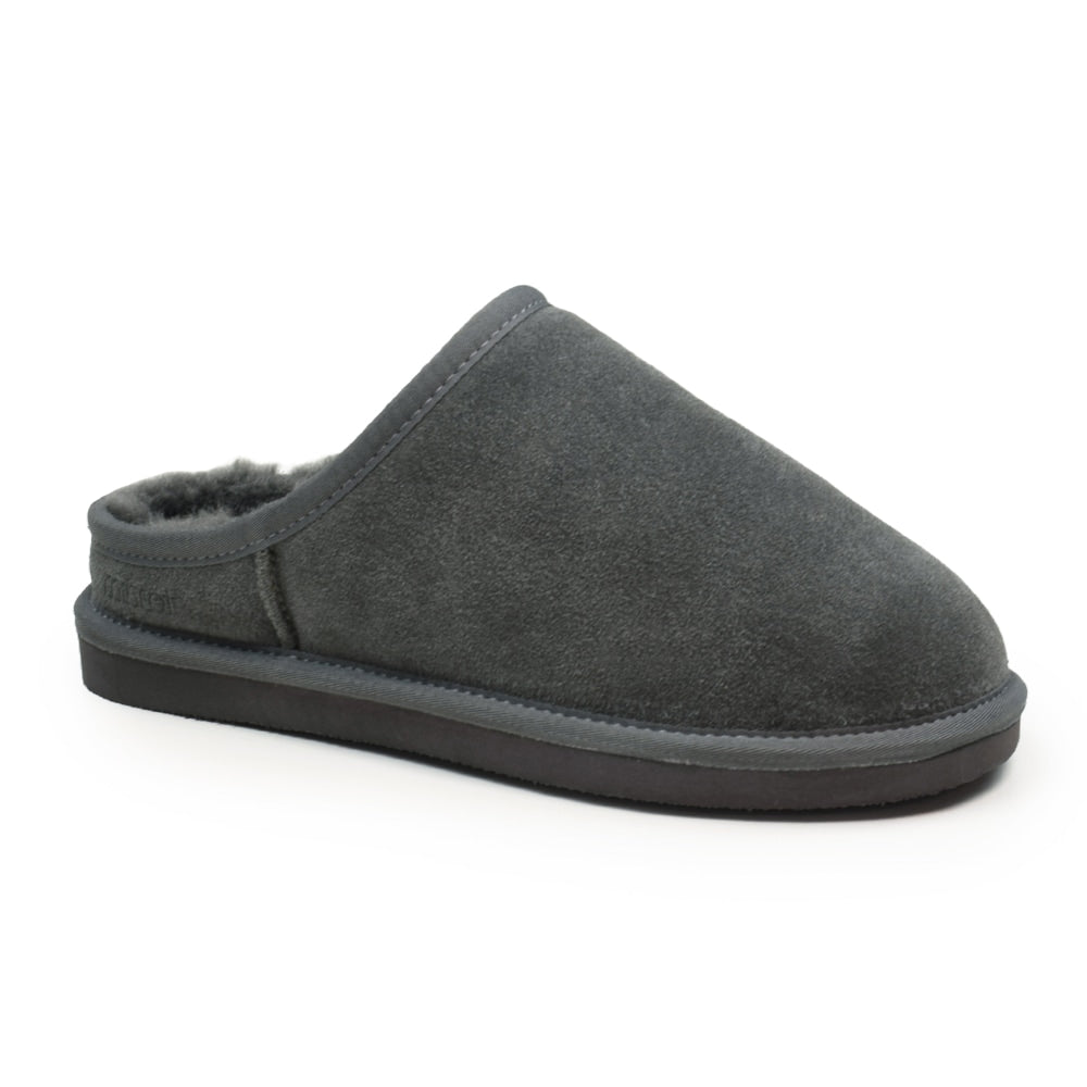 Minfot Saueskinnstøfler Vejle med såle Grå