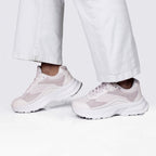 Minfot Joy Sneakers Dame Mesh Semsket skinn Rosa