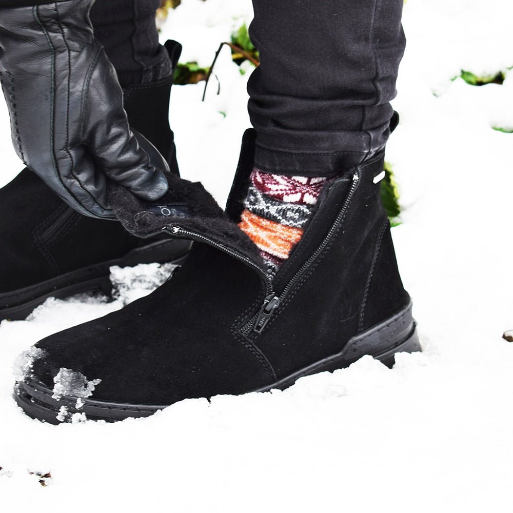 Minfot Piggsko Kalix Semsket skinn Ull Svart