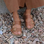 Minfot Kayo Sandaler Dame Skinn Primo Soft Lysbrun