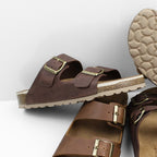 Minfot Kayo Sandaler Dame Skinn Primo Soft Mørkebrun