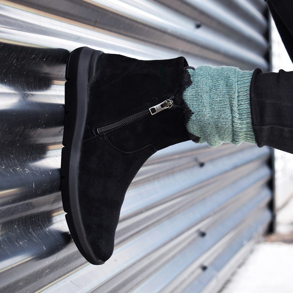 Minfot Lea Boots Stretch Glidelås Svart