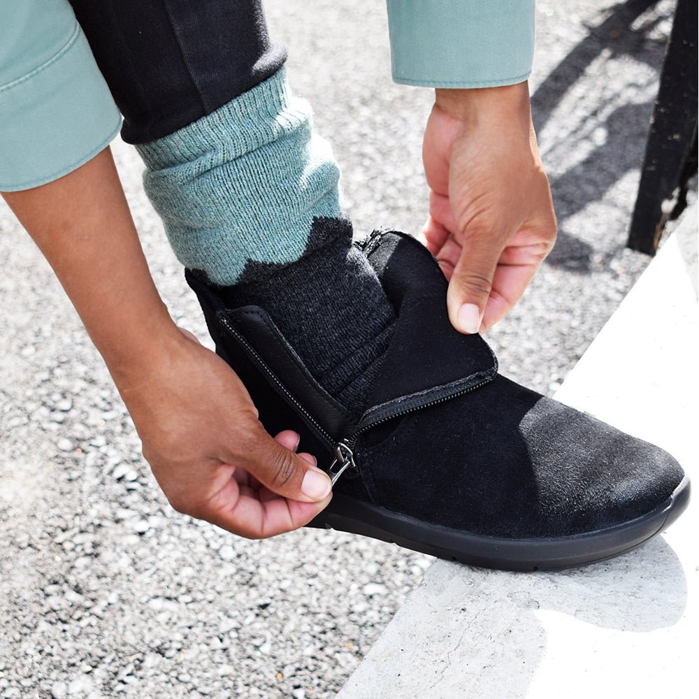 Minfot Lea Boots Stretch Glidelås Svart