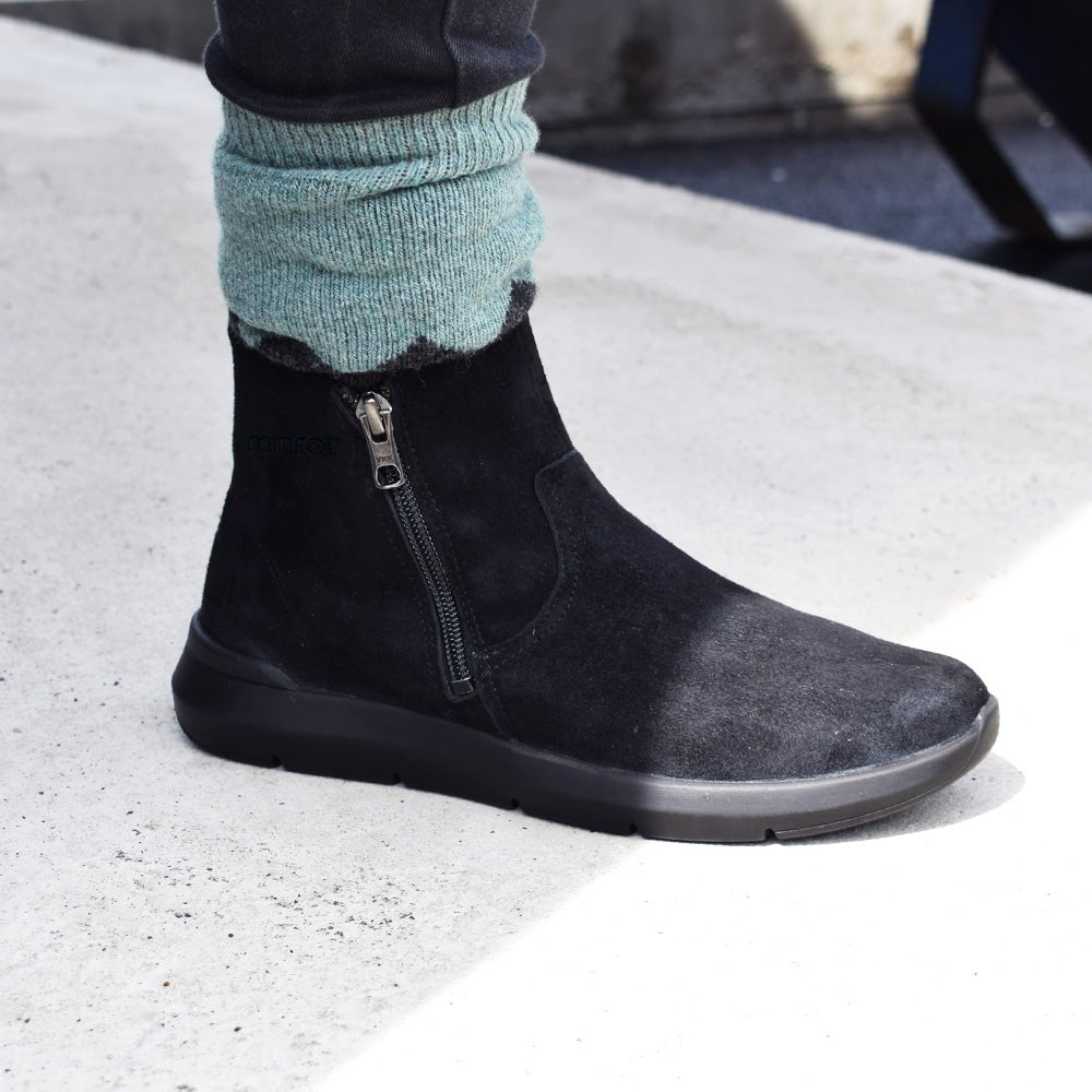 Minfot Lea Boots Stretch Glidelås Svart