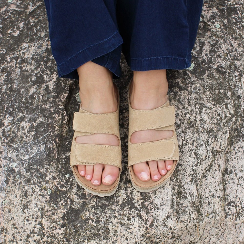 Minfot Luma Sandaler Borrelås Semsket skinn Brun