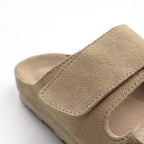 Minfot Luma Sandaler Borrelås Semsket skinn Sand