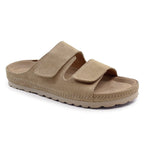 Minfot Luma Sandaler Borrelås Semsket skinn Sand