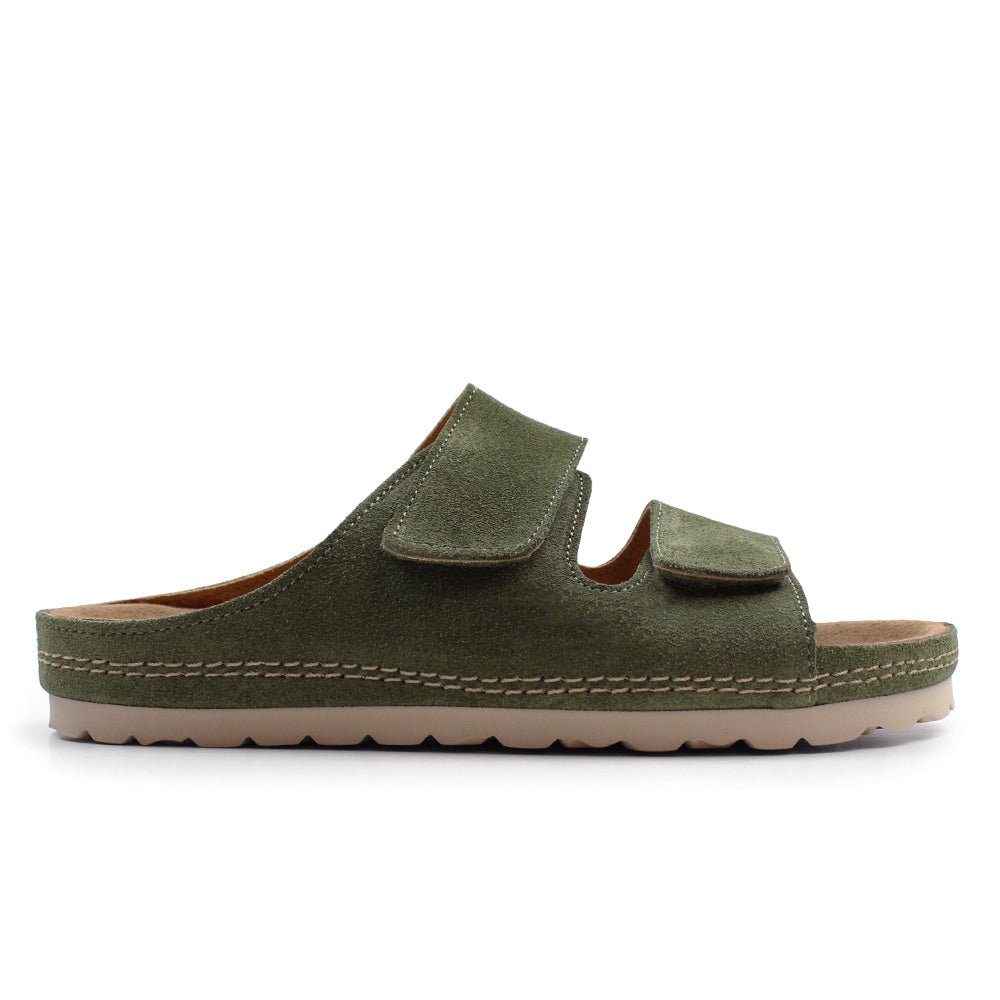 Minfot Luma Sandaler Borrelås Semsket skinn Grøn