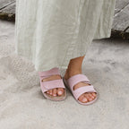 Minfot Luma Sandaler Borrelås Semsket skinn Rosa