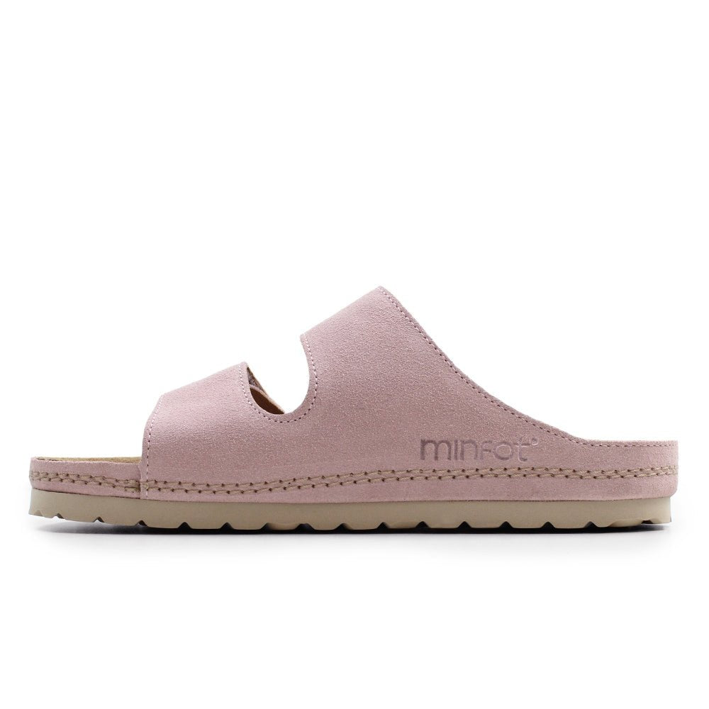 Minfot Luma Sandaler Borrelås Semsket skinn Rosa