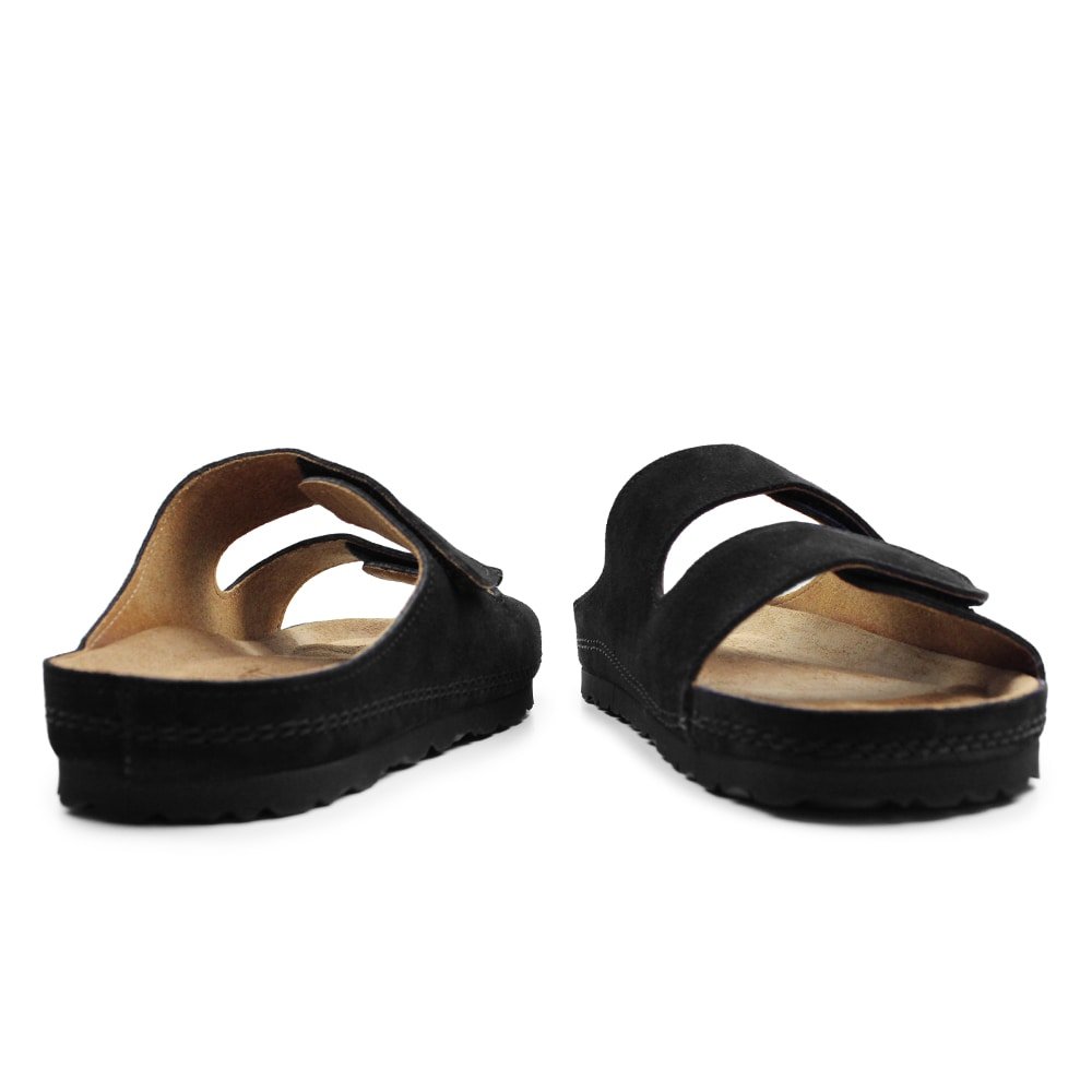 Minfot Luma Sandaler Borrelås Semsket skinn Svart