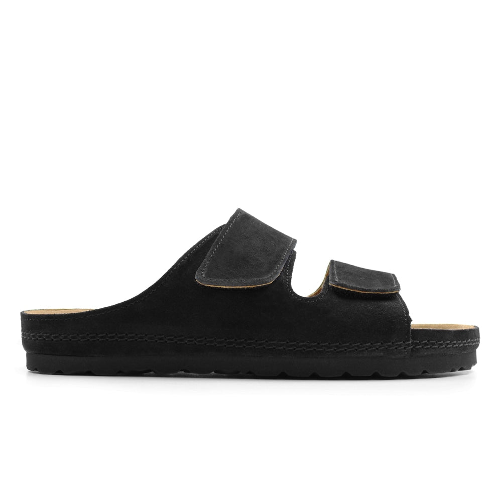 Minfot Luma Sandaler Borrelås Semsket skinn Svart